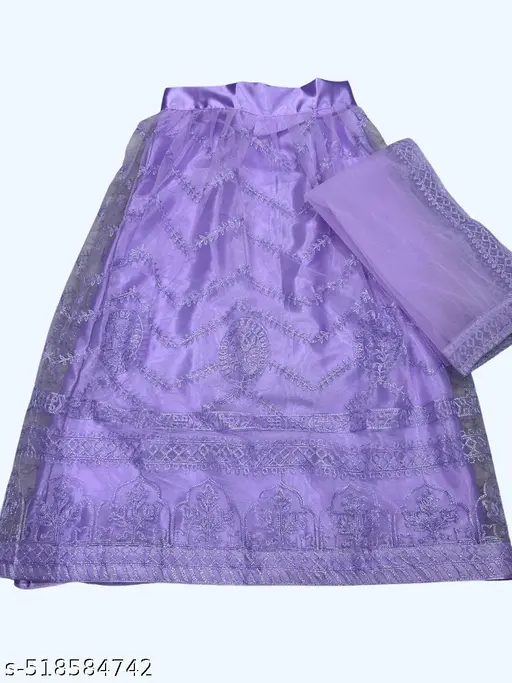 Kids girl Embroidery Work Semi Stitched Lehenga choli - Image 4