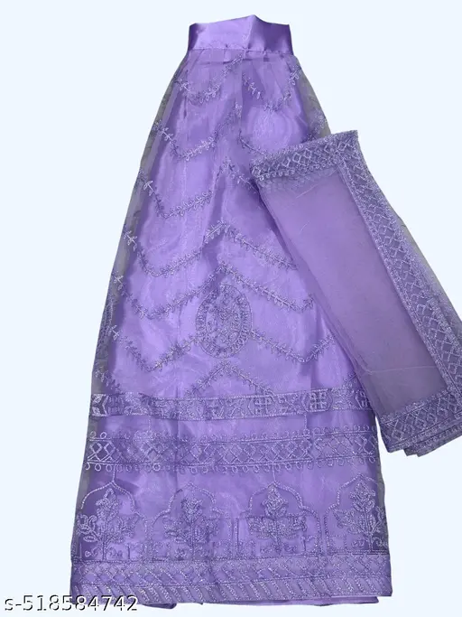 Kids girl Embroidery Work Semi Stitched Lehenga choli - Image 3