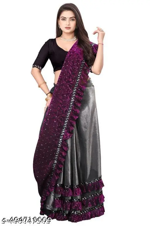 DESIGNER FANCY RUFFLE SAREE - Image 4