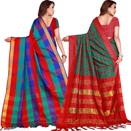 Cotton Fabric Saree For Women's - Image 3