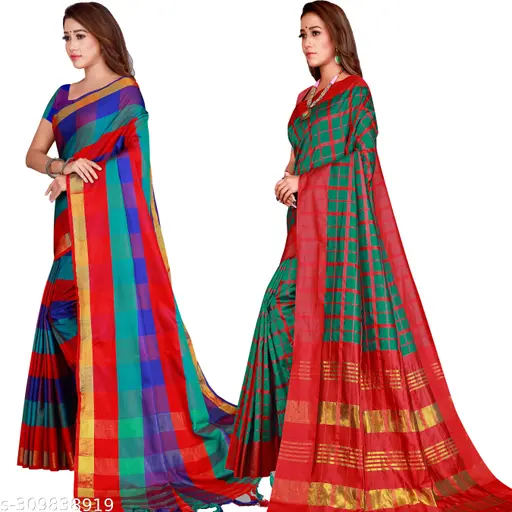Cotton Fabric Saree For Women's - Image 4